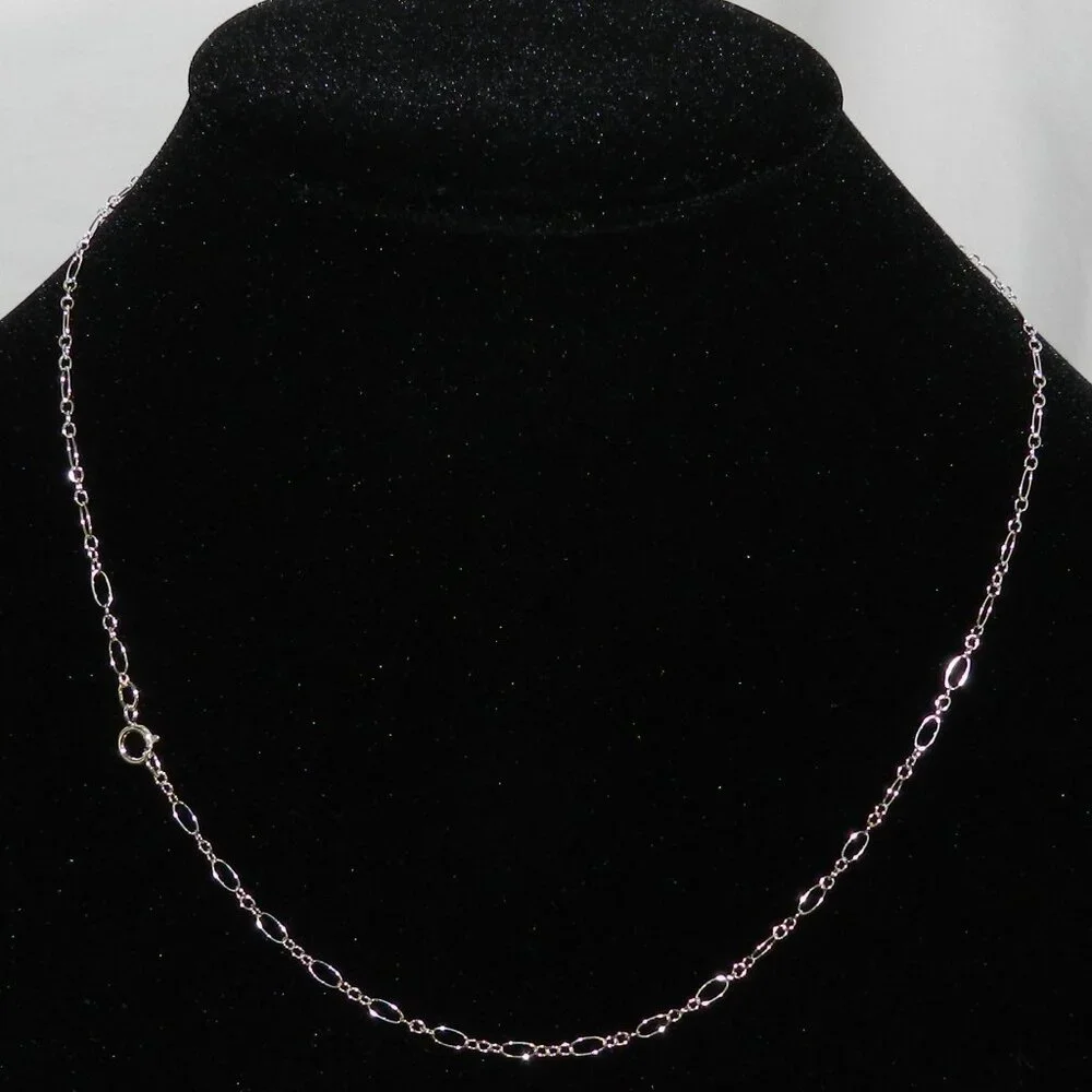 NEW 16" Figaro 2.1mm .925 Sterling Silver Chain Necklace Spring Ring Clasp CN234 - Picture 1 of 3